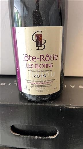 Rhône-dalen Côte-rôtie Domaine Billon Christophe Les Elotins 2019