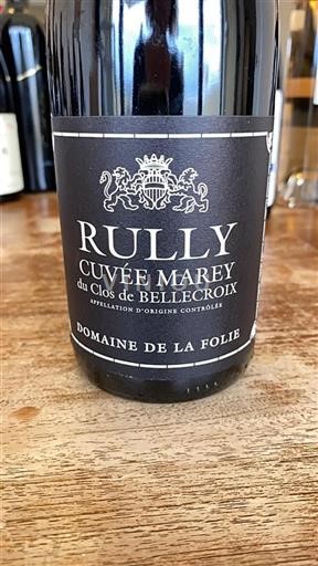 Borgogna Rully Domaine La Folie Marey du Clos de Bellecroix 2019