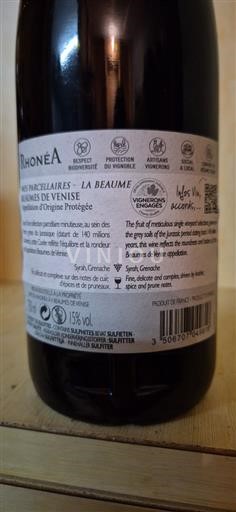 Rhônedalen Beaumes de Venise Rhoneas La Beaume 2018
