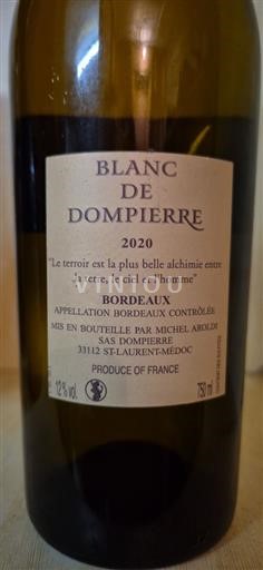 Burdeos Bordeaux Sas Dompierre Blanc de Dompierre 2020