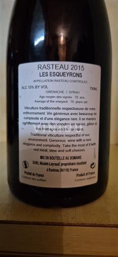 Vale do Ródano Rasteau Nicolet-leyraud Les Esqueyrons 2015