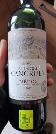 Bordeaux Médoc Cru Bourgeois Château Cangruey 2015