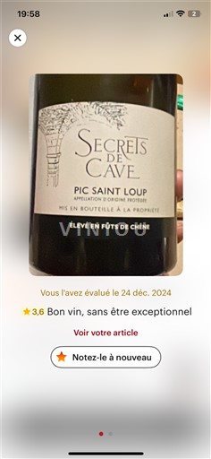 Languedoc Pic-saint-loup Secrets De Cave Sin añada
