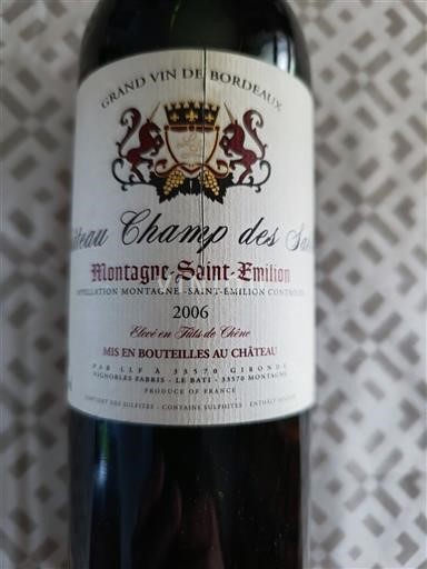 Bordeaux Montagne-saint-émilion Château Champ Des Sables 2006