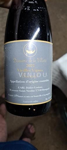Vallée de la Loire Bourgueil Domaine La Villatte Vieilles Vignes 2021