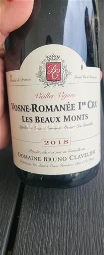 Burgundi Vosne-Romanée Premier Cru Bruno Clavelier Les Beaux Monts 2018