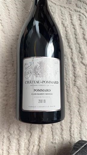 Borgoña Pommard Château Pommard Clos Marey-Monge Chantrerie 2019