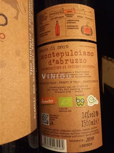 Abruzzo Montepulciano d'Abruzzo Fattoria La Valentina Coste di Moro 2019