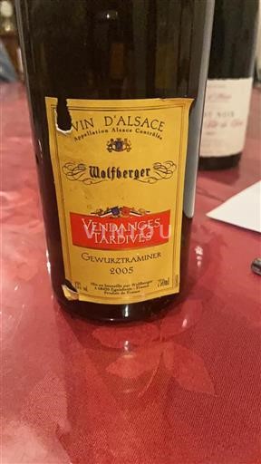 Alsace Gewurztraminer Wolfberger Vendanges Tardives 2005