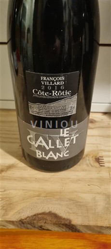 Rona dolina Côte-rôtie François Villard Le Gallet Blanc 2016