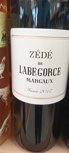 Bordeaux Margaux Labegorce Zédé de Labégorce 2017
