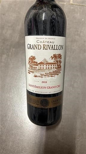 Bordeaux Saint-Émilion Grand Cru Château Grand Rivallon 2018