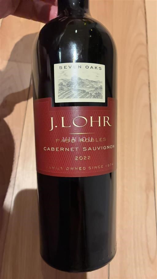 Vùng trồng nho được cấp phép California Paso Robles J. Lohr Seven Oaks 2022