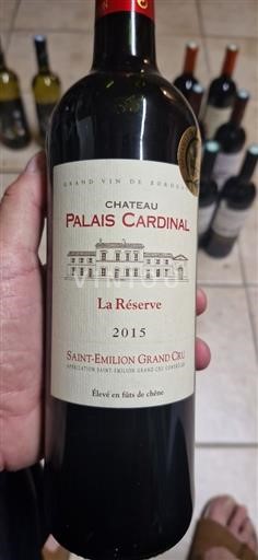 Burdeos Saint-Émilion Gran Cru Grand Cru Palais Cardinal La Réserve 2015
