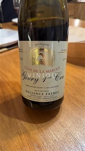 Бургундія Не вказано Premier Cru Déliance Frères Clos de la Marole 2016