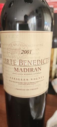 Sydvestfrankrig Madiran Union De Producteurs Plaimont Arte Benedicte 2001