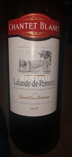 Burdeos Lalande-de-Pomerol Château Chantet Blanet 2018