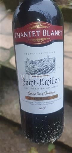 Bordeaux Saint-Émilion Château Chantet Blanet 2018