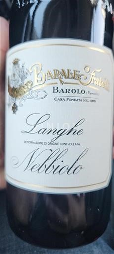 Piemonte Langhe Barale Fratelli Nebbiolo 2023