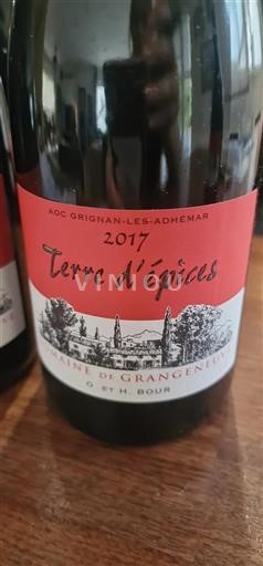 Valle del Rodano Grignan-les-adhémar Domaine Grangeneuve Terre d'épices 2017