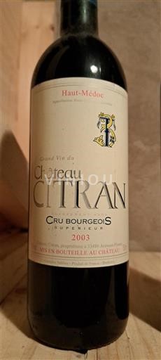 Bordeaux Haut-Médoc Cru Bourgeois Supérieur Château Citran 2003