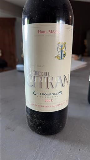 Burdeos Haut-Médoc Cru Bourgeois Supérieur Château Citran 2003