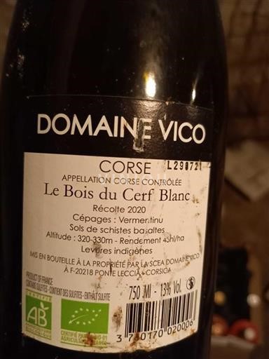 Corsica Domaine Vico Le Bois du Cerf 2020