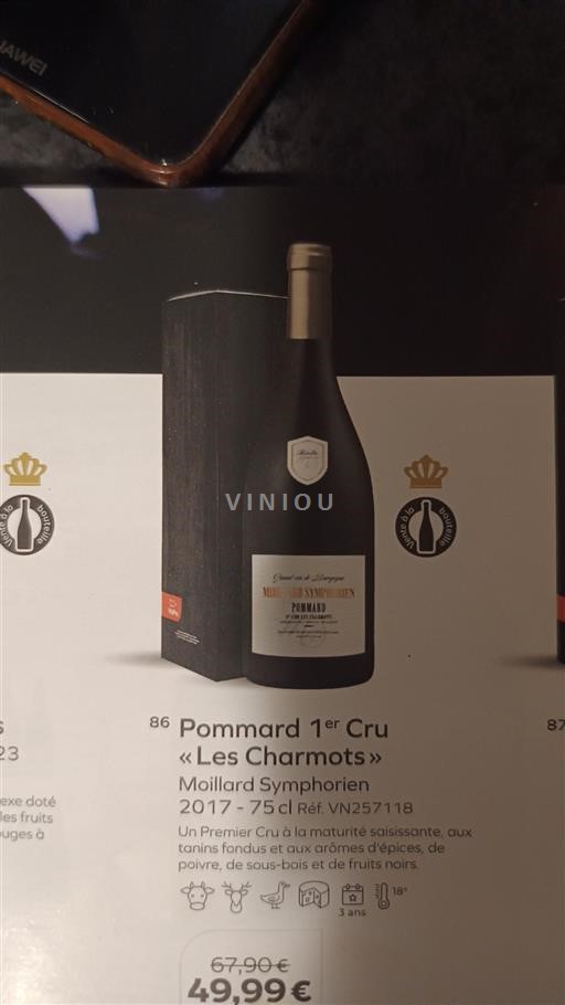 Burgundy Pommard Premier Cru Moillard Symphorien Les Charmots 2017
