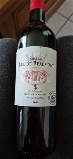 Vin Rouge sec Château Luc De Beaumont 2018 Francë Bordoja Bordo AOC