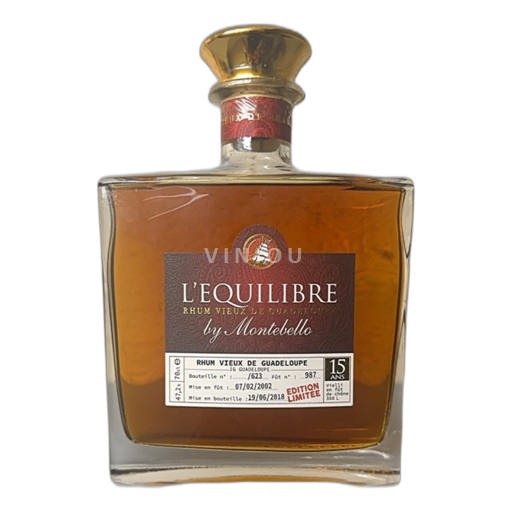 Rum Oud Rhum vieux cuvée equilibre Montebello 15a - 2002 Guadeloupe Niet gespecificeerd