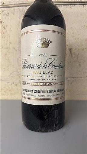 Bordeaux Pauillac Grand Cru Château Pichon Longueville Comtesse De Lalande R%c3%a9serve de la Comtesse 1988