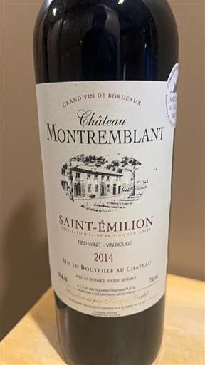 Bordeaux Saint-Émilion Château Montremblant 2014