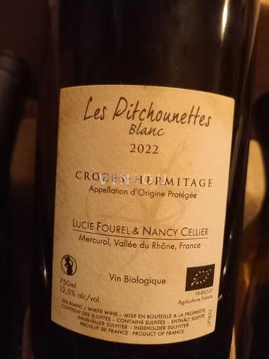 Rhônen laakso Crozes-Hermitage Lucie Fourel & Nancy Cellier Les Pichonnelles 2022