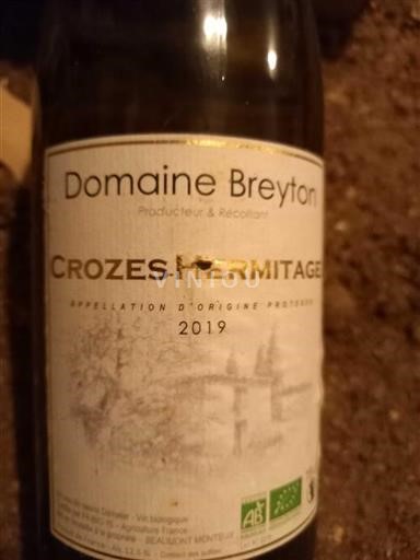 Rhône-dalen Crozes-Hermitage Domaine Breyton 2019