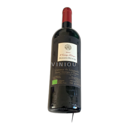 Vin Rouge sec St Georges d'Orques Domaine Henry 2021 France Languedoc Coteaux du Languedoc AOC