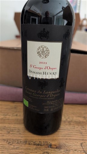 Languedoc Coteaux du Languedoc Domaine Henry St Georges d'Orques 2021