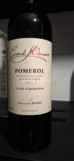 Bordeaux Pomerol Maison Johanes Boubée Grand Moment - d'Exception 2021