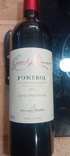 Bordeaux Pomerol Maison Johanes Boubée Grand Moment - d'Exception 2021