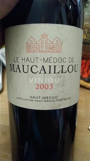Bordeaux Haut-Médoc Château Maucaillou Le Haut-Médoc de Maucaillou 2003