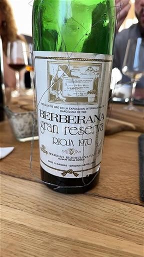 La Rioja Rioja Berberana Gran Reserva 1970