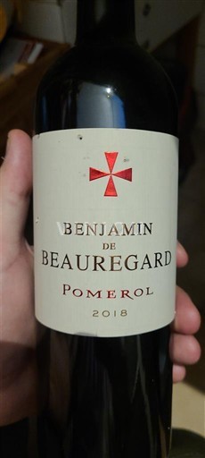 Bordeaux Pomerol Benjamin De Beauregard 2018