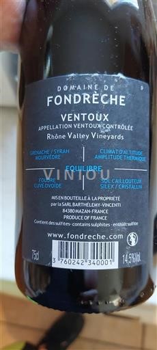Rona dolina Ventoux Domaine Fondrèche Équilibre 2021