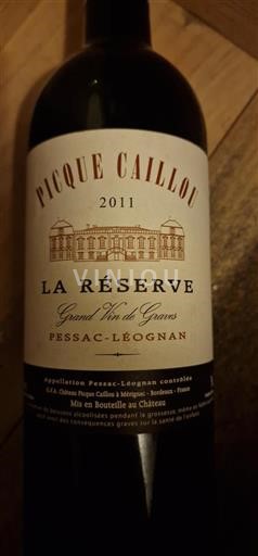 Burdeos Pessac-Léognan Picque Caillou La Réserve 2011