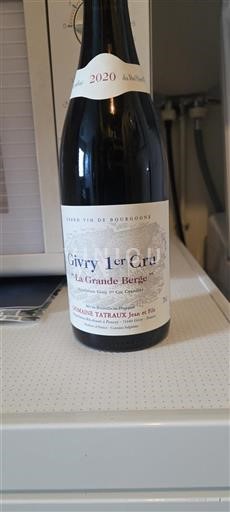 Burgundy Unspecified Premier Cru Domaine Tatraux La Grande Berge 2020