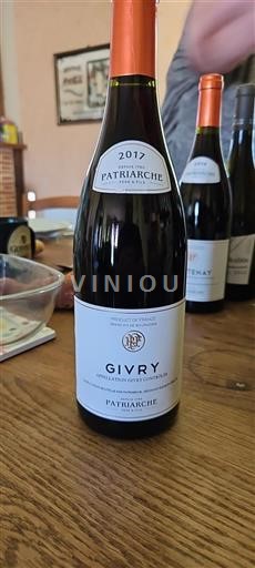 Vin Rouge sec Patriarche Père & Fils 2017 France Bourgogne Givry AOC