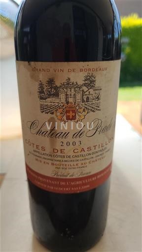 Bordeaux Ospecificerad Château Prade 2003