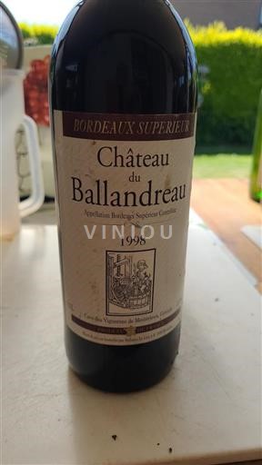 Bordeaux Bordeaux Supérieur Château Ballandreau 1998