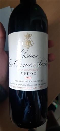 Bordéus Médoc Cru Bourgeois Château Les Ormes Sorbet 1989