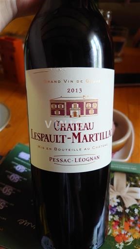 Bordéus Pessac-Léognan Château Lespaultmartillac 2013