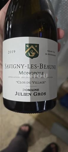 Bourgogne Savigny-lès-Beaune Domaine Julien Gros Clos du Village 2019